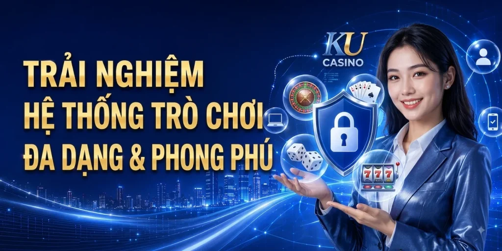 Ku Casino xây dựng hệ thống trò chơi đa dạng, phân chia từng danh mục rõ ràng để người dùng thuận tiện tìm kiếm và tham khảo nội dung phù hợp.